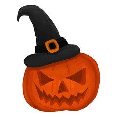 Halloween Pumpkin Watercolor.