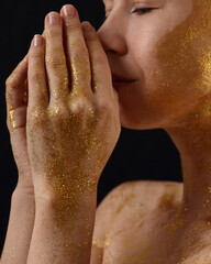 Woman Praying, Feeling Blessed. Gratitude,Believe, Faith concept