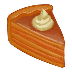 Watercolor Cheesecake, Hand painted decoration clipart.