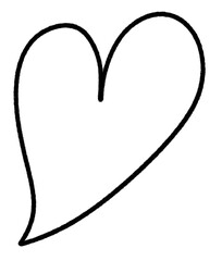 heart doodle line art.