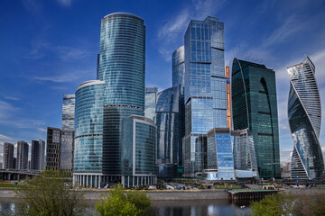 Fototapeta na wymiar The skyscrapers of the Moscow City business Center