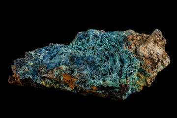 Azurite/malachite crust on a rock