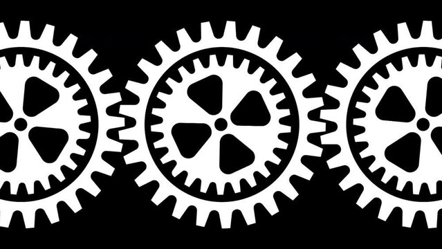 Video clip of various gears turning on their own axis