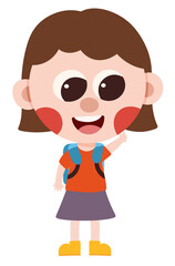 Schoolgirl character cartoon icon