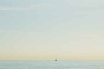 Fototapeta premium Mediterranean Sea yacht transfer Barcelona - Palma Mallerca