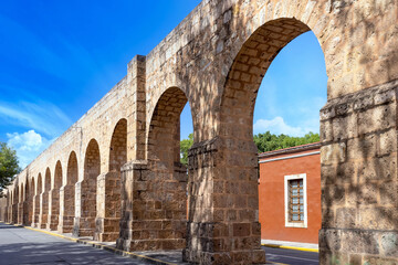 Morelia, Michoacan, ancient aqueduct, aqueducto Morelia, in historic city center