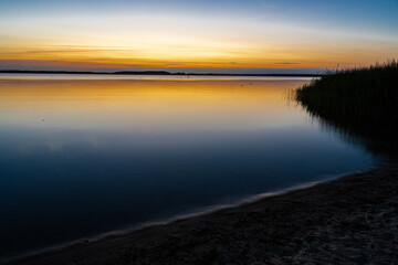 Sunset at Fleesensee in Germany