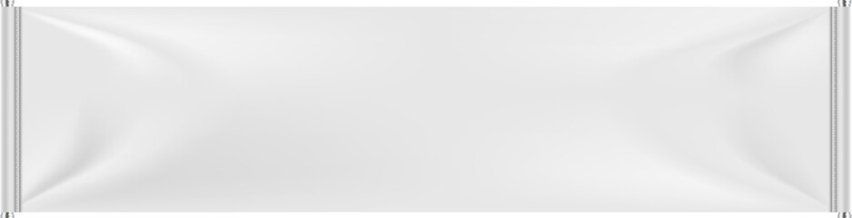 Horizontal ad banner. White blank realistic promo