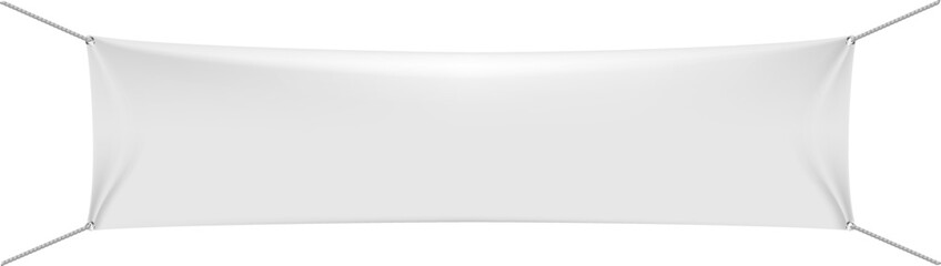 Canvas banner. Realistic horizontal cloth blank mockup