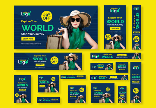 Explore Your World Web Banner Ads Set