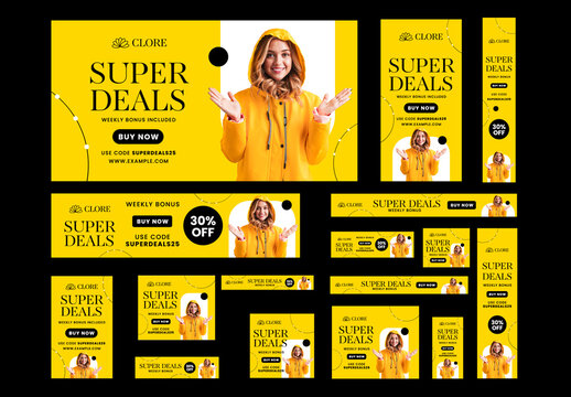 Super Deals Web Banner Ads Set