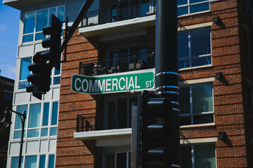 city street sign, Boston, USA