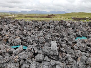 Pile of turf in the west of Ireland.