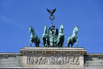 Fototapeta premium Quadriga on the Brandeburg Gate in Berlin, Germany