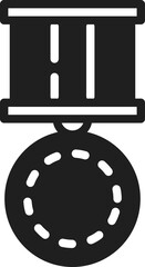 Medal icon. Black trophey symbol. Honor award