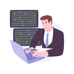 Hedge fund trader isolated cartoon vector illustrations.