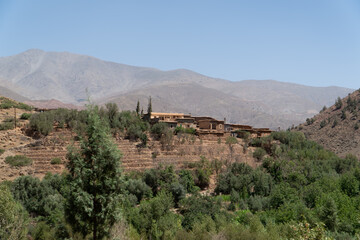 view over imlil valley in morocco