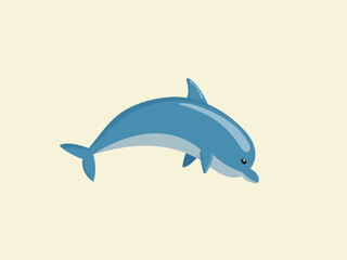 swimming dolphin on a white background