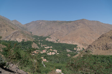 Panoramic view over imlil valley morocco