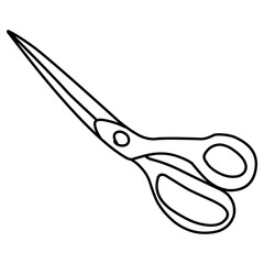 Scissors Illustration. Hand-drawn doodles illustration.
Line art
