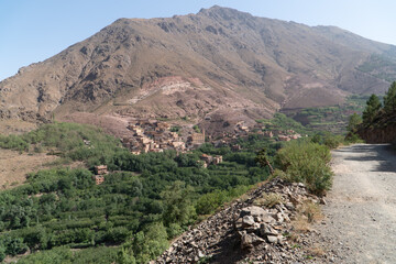 Fototapeta na wymiar Panoramic view over imlil valley morocco