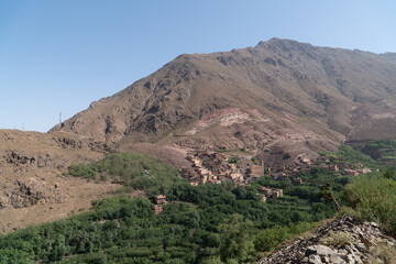 Panoramic view over imlil valley morocco