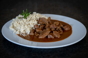 ready to eat - goulash from venison meat