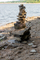 stack of stones on the beach