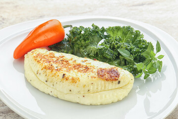 Roasted traditional cheese haloumi