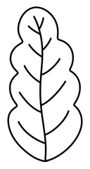 doodle tree leaves line icon