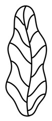 doodle tree leaves line icon