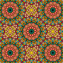 Abstract festive colorful floral vector mandala ethnic tribal pattern