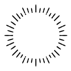 Sunburst black color line isolated on white background. vector illustration 10 eps