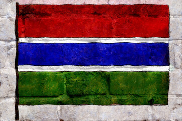 National flag on the graffiti - brick wall