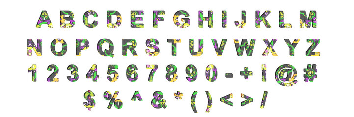 Creative typeset- stylish classic font. 3d illustration character collection