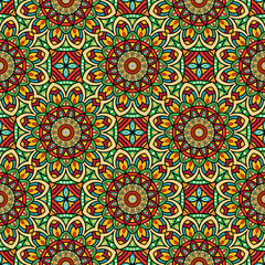 Abstract festive colorful floral vector mandala ethnic tribal pattern