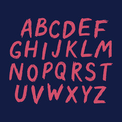 Hand drawn alphabet. Typography design vector. Font set. ABC letters. Upper case. - 522583897