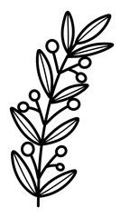 line art tropical leaves