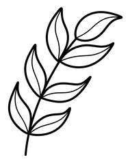 line art tropical leaves
