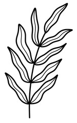 line art tropical leaves