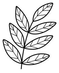 line art tropical leaves