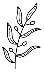 line art tropical leaves