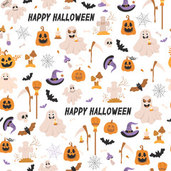 Seamless pattern Halloween.  transparent background
