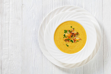 Kanttarellikeitto Finnish Chanterelle Soup in bowl