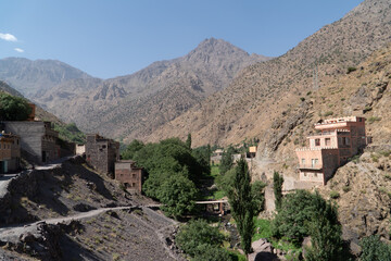 Panoramic view over imlil valley morocco