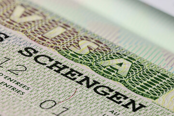 Fototapeta premium Schengen States visa in passport