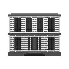 brick house on a white background. Vector illustration