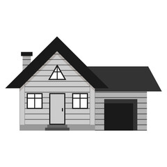 wooden house isolated on white. Vector illustration