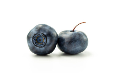 Blueberry. Two fresh blueberries isolated on white background. With clipping path included.