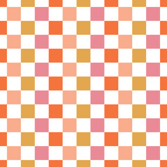 Colorful checkerboard seamless pattern. Retro print for wallpaper, fabric, interior decor